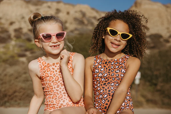 Seaesta Surf kids show off creative swimsuit patterns. 